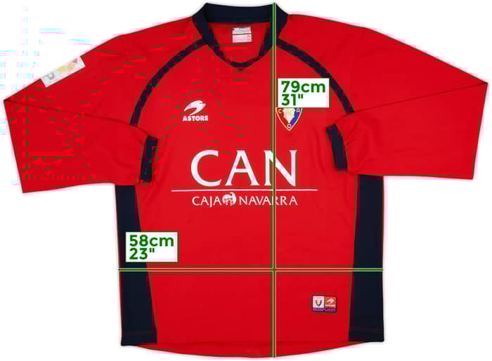2004-05 Osasuna Home L/S Shirt - 6/10 - (XL)