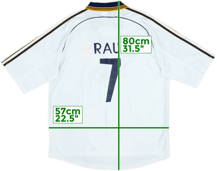 1998-00 Real Madrid Home Shirt Raul #7 - 7/10 - (L)