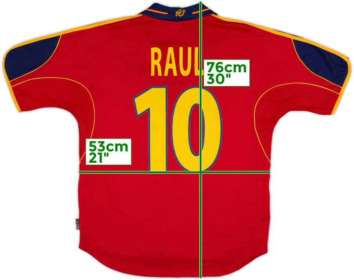 1999-02 Spain Home Shirt Raul #10 - 7/10 - (M)