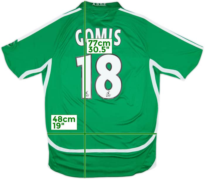 2006-07 Saint Etienne Home Shirt Gomis #18 - 8/10 - (M)