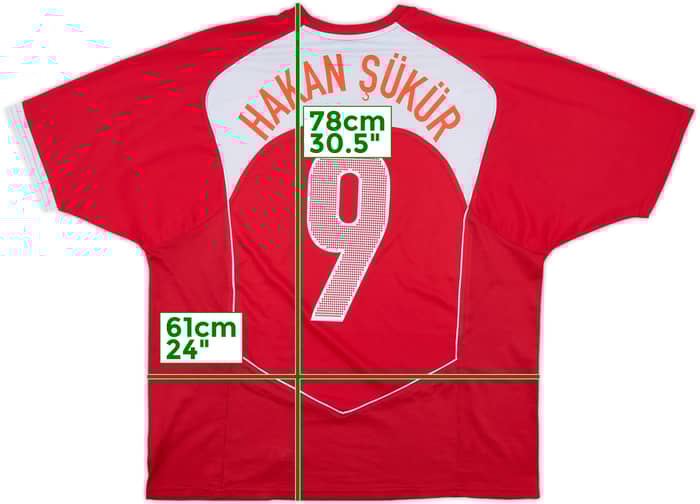 2004-06 Turkey Basic Home Shirt Hakan Sukur #9 - 4/10 - (XXL)