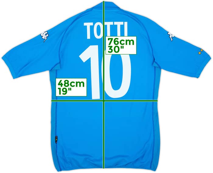 2002 Italy Home Shirt Totti #10 - 7/10 - (XL)