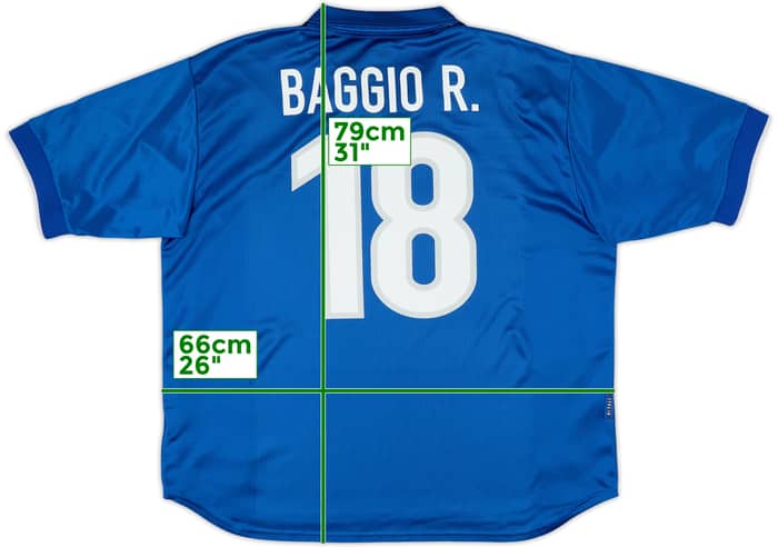 1997-98 Italy Home Shirt Baggio #18 - 8/10 - (XXL)