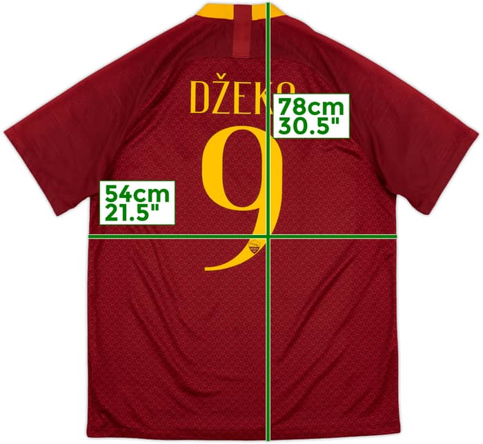 2018-19 Roma Home Shirt Dzeko #9 - 10/10 - (L)