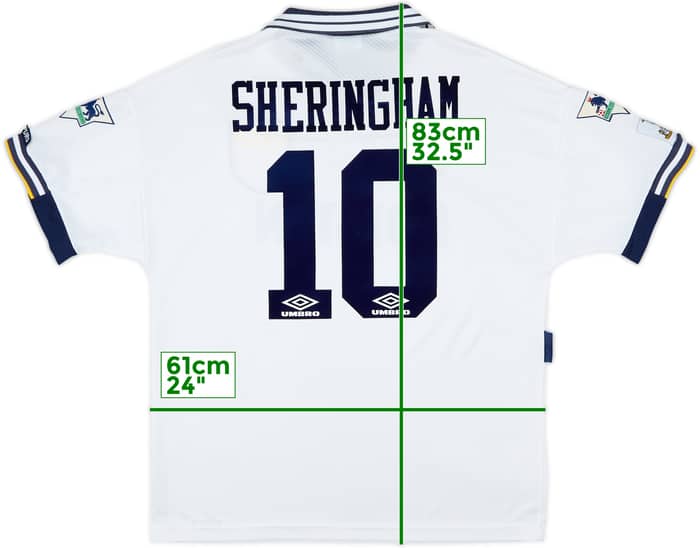 1993-95 Tottenham Home Shirt Sheringham #10 - 8/10 - (XL)