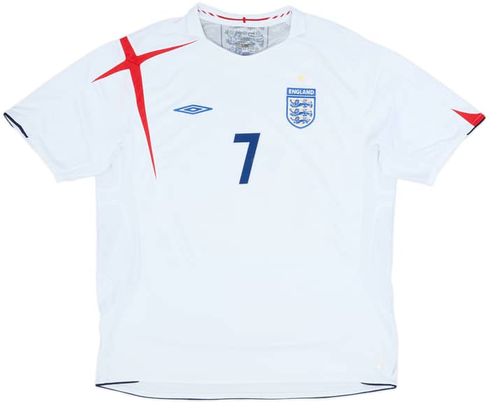 2005-07 England Home Shirt Beckham #7 - 6/10 - (XXL)