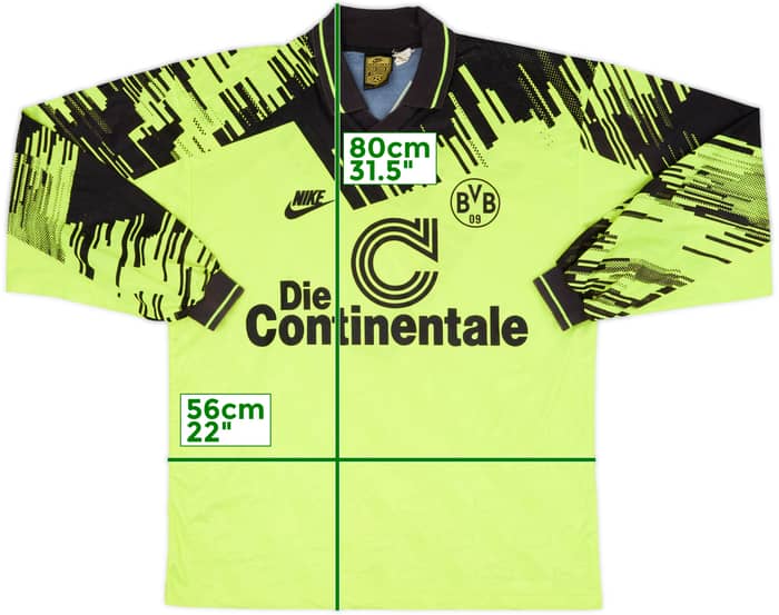1993-94 Borussia Dortmund Home L/S Shirt - 9/10 - (L)