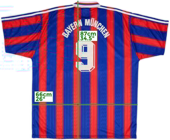 1995-97 Bayern Munich Home Shirt #9 - 6/10 - (XXL)