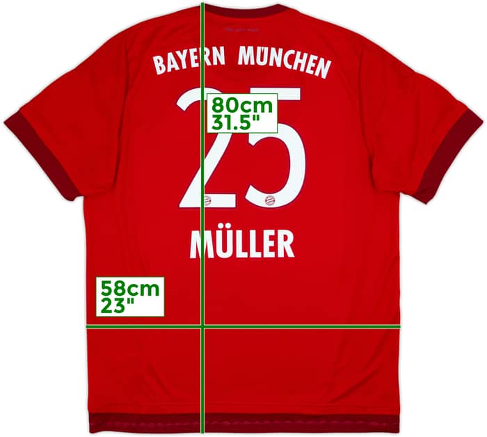 2015-16 Bayern Munich Home Shirt Muller #25 - 10/10 - (XL)