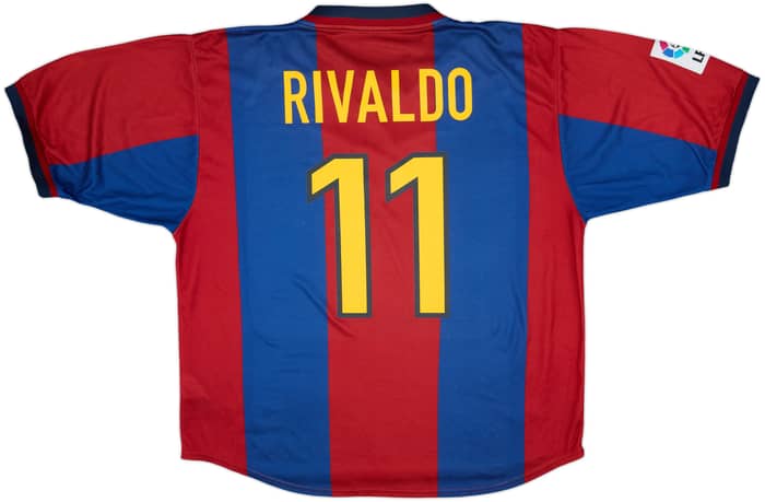 1998-00 Barcelona Home Shirt Rivaldo #11 - 7/10 - (XL)