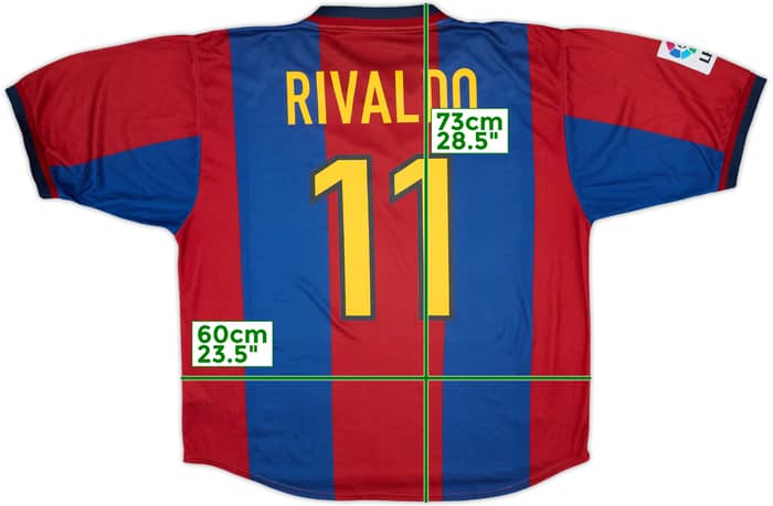 1998-00 Barcelona Home Shirt Rivaldo #11 - 7/10 - (XL)
