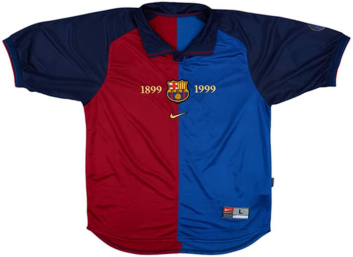 1999-00 Barcelona Centenary Home Shirt Guardiola #4 - 7/10 - (L)