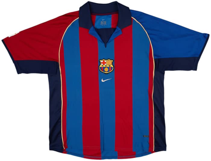 2001-02 Barcelona Home Shirt Rivaldo #10 - 8/10 - (L)