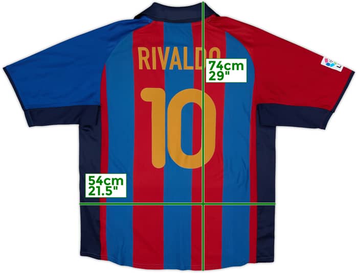 2001-02 Barcelona Home Shirt Rivaldo #10 - 8/10 - (L)
