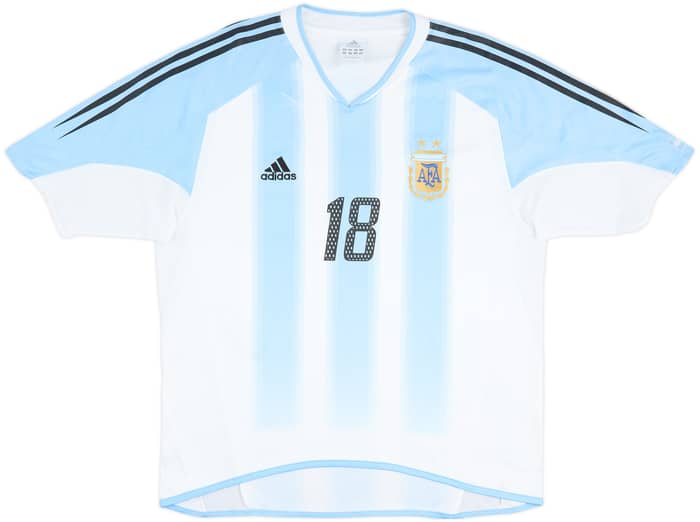 2004-05 Argentina Home Shirt Messi #18 - 5/10 - (L/XL)