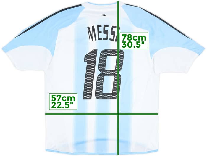 2004-05 Argentina Home Shirt Messi #18 - 5/10 - (L/XL)