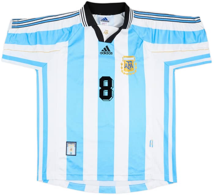 1998-99 Argentina Home Shirt Simeone #8 - 8/10 - (M)