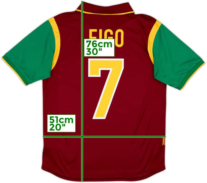1999-00 Portugal Home Shirt Figo #7 - 8/10 - (M)
