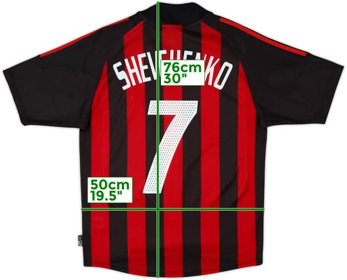 2002-03 AC Milan Home Shirt Shevchenko #7 - 8/10 - (S)