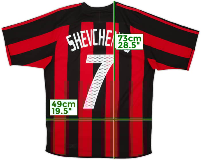 2003-04 AC Milan Home Shirt Shevchenko #7 - 7/10 - (S)