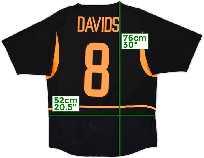 2002-04 Netherlands Away Shirt Davids #8 - 9/10 - (M)