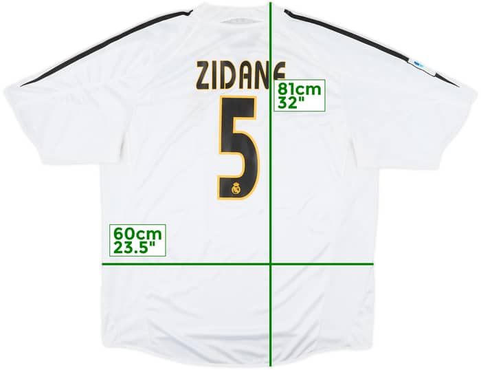 2004-05 Real Madrid Home Shirt Zidane #5 - 9/10 - (XL)