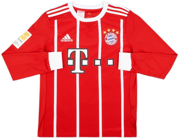 2017-18 Bayern Munich Home L/S Shirt Alaba #27 - 8/10 - (L.Boys)