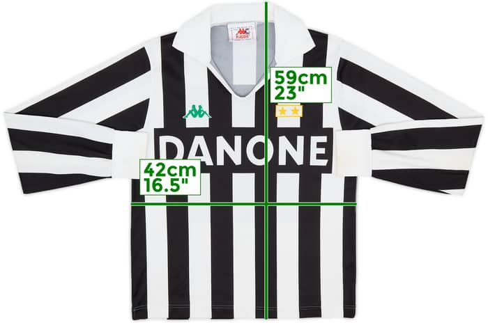 1991-92 Juventus Basic Home L/S Shirt - 7/10 - (S.Boys)