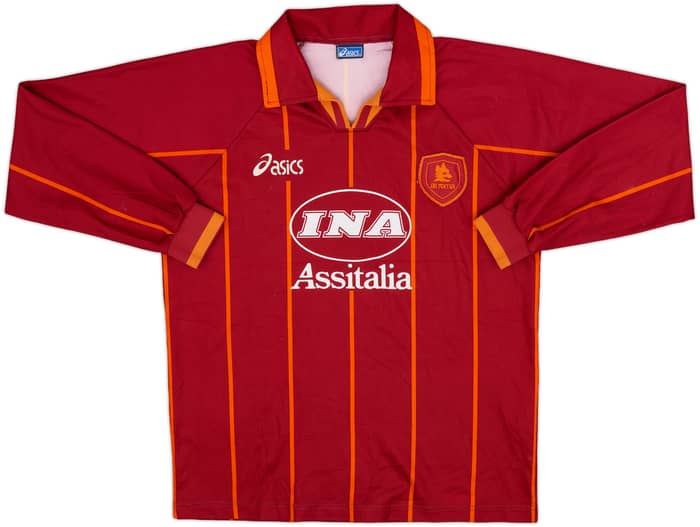 1996-97 Roma Home L/S Shirt - 7/10 - (XL.Boys)