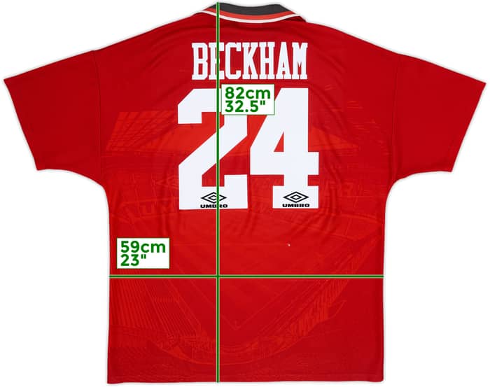 1994-96 Manchester United Home Shirt Beckham #24 - 6/10 - (XL)