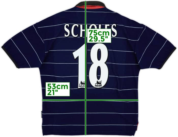 1999-00 Manchester United Away Shirt Scholes #18 - 8/10 - (M)