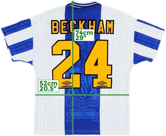 1994-96 Manchester United Third Shirt Beckham #24 - 8/10 - (M)