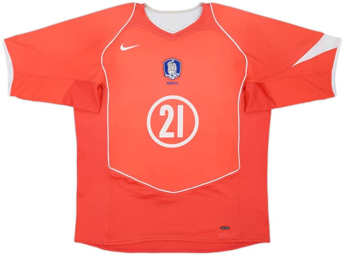 2004-06 South Korea Home Shirt J.S.Park #21 - 6/10 - (XL)