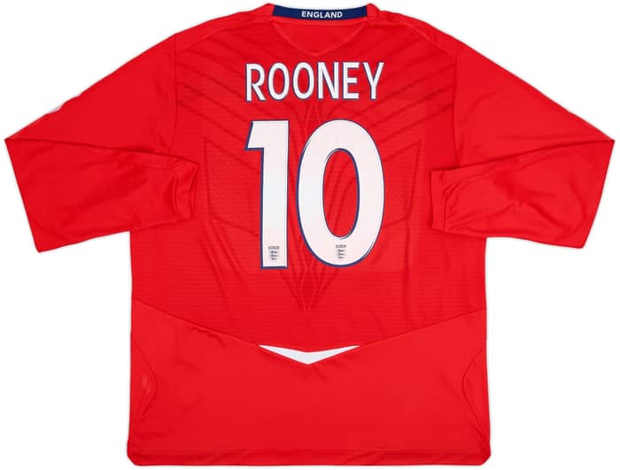 2008-10 England Away L/S Shirt Rooney #10 - 10/10 - (XXL)
