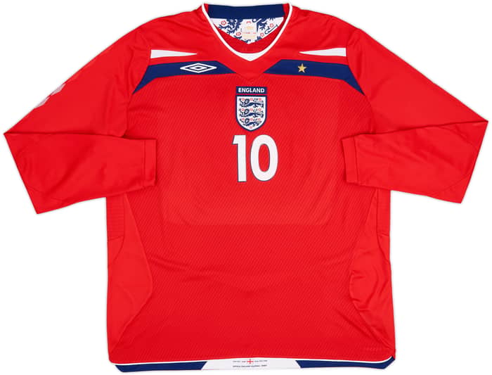 2008-10 England Away L/S Shirt Rooney #10 - 10/10 - (XXL)