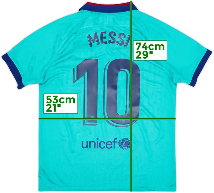2019-20 Barcelona Tercera CL Camiseta Messi #10 - 7/10 - (L)