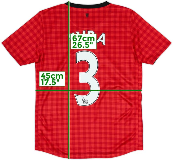 2012-13 Manchester United Home Shirt Evra #3 - 9/10 - (13-14 Years)