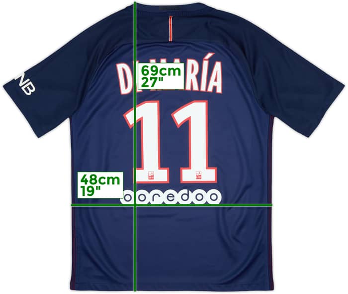 2016-17 Paris Saint-Germain Home Shirt Di Maria #11 - 8/10 - (M)