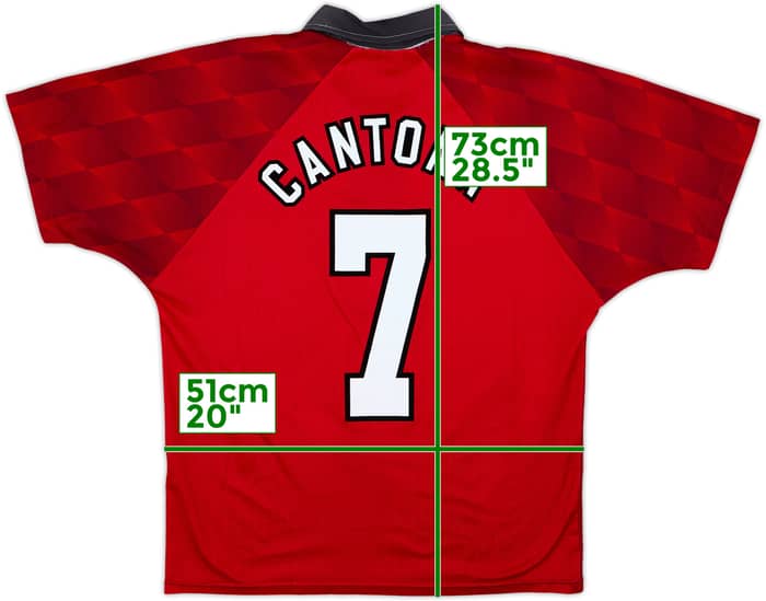 1996-98 Manchester United Home Shirt Cantona #7 - 7/10 - (M)