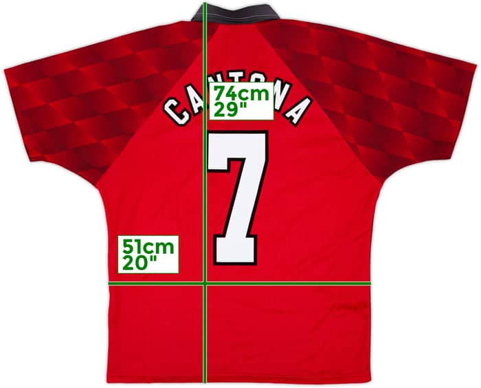 1996-98 Manchester United Home Shirt Cantona #7 - 8/10 - (M)