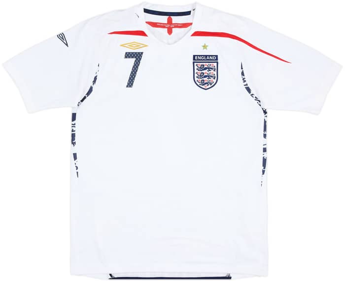 2007-09 England Home Shirt Beckham #7 - 5/10 - (L)