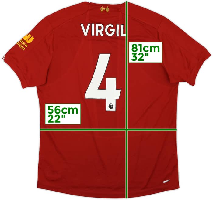 2019-20 Liverpool Home Shirt Virgil #4 - 5/10 - (XL)