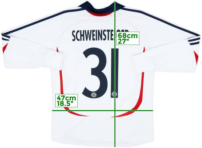 2006-07 Bayern Munich Away L/S Shirt Schweinsteiger #31 - 7/10 - (XL.Boys)