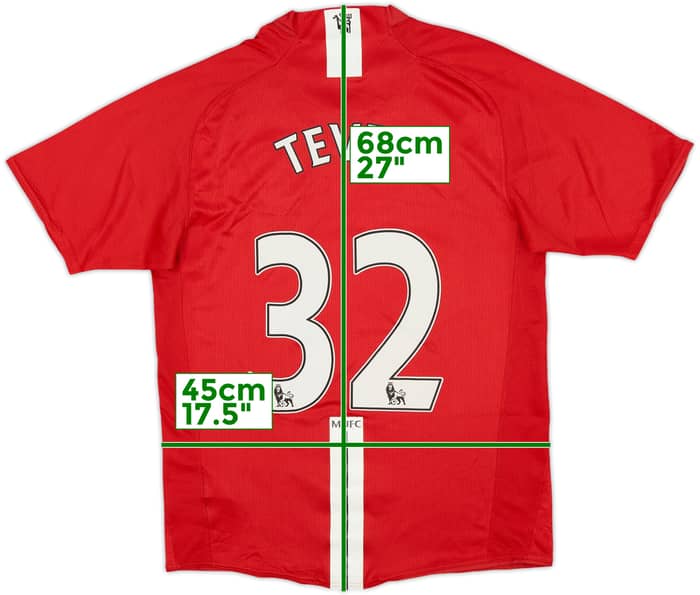 2007-09 Manchester United Home Shirt Tevez #32 - 7/10 - (S)