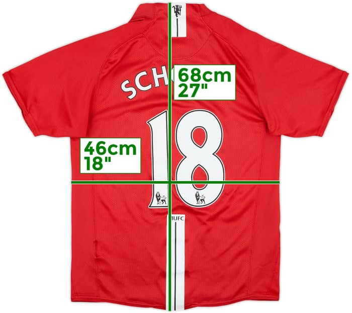 2007-09 Manchester United Home Shirt Scholes #18 - 8/10 - (S)