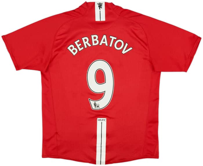2007-09 Manchester United Home Shirt Berbatov #9 - 7/10 - (M)