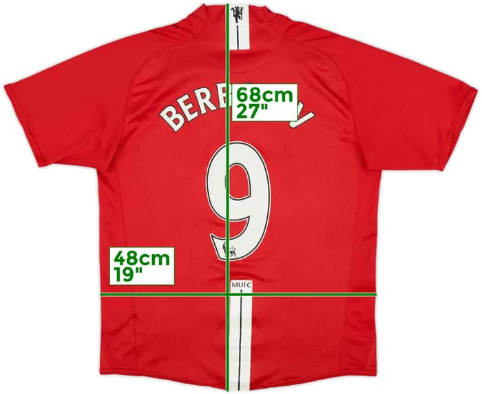 2007-09 Manchester United Home Shirt Berbatov #9 - 7/10 - (M)