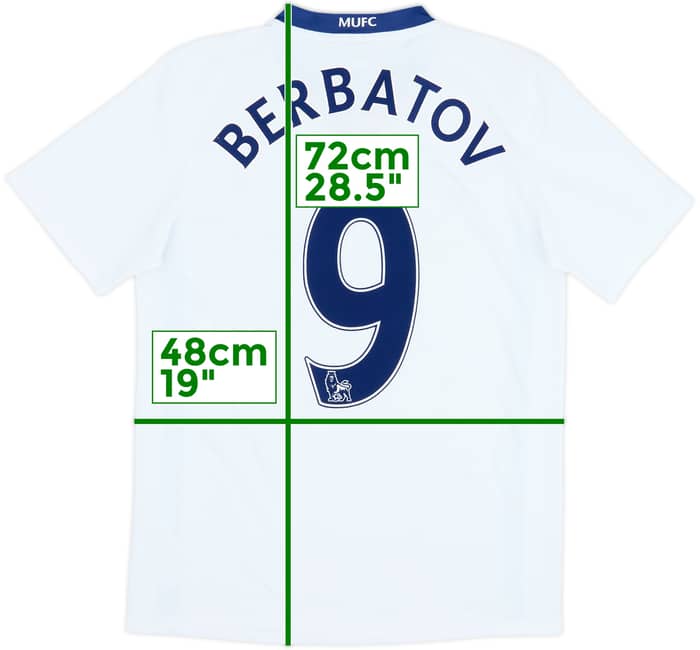 2008-10 Manchester United Away Shirt Berbatov #9 - 7/10 - (S)