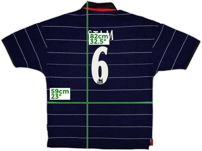 1999-00 Manchester United Away Shirt Stam #6 - 8/10 - (XL)