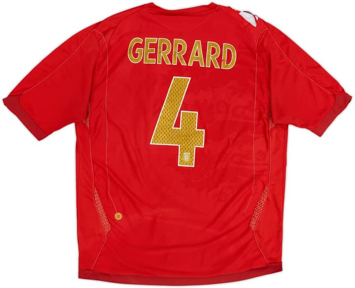 2006-08 Inglaterra Camiseta de visitante Gerrard #4 - 6/10 - (L)